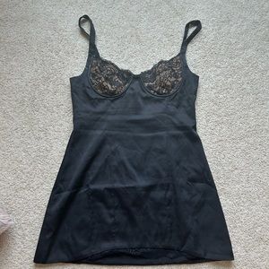 White Fox black corset formal dress